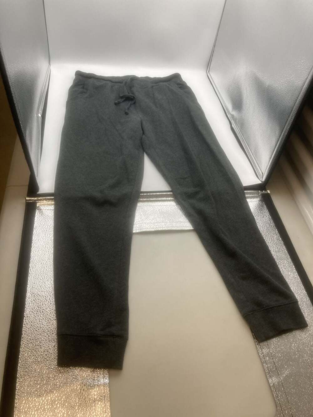 Ambiance Charcoal Grey Knit Drawstring Jogger Sweatpants Size Medium